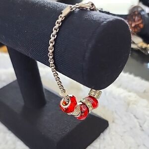 Elegant Red Beaded Bracelet